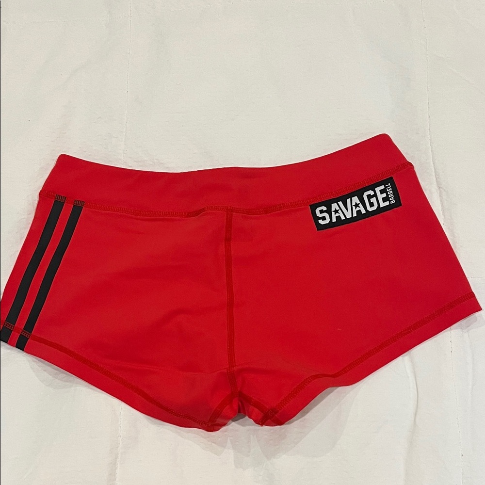 Savage Barbell Bold Red Shorts